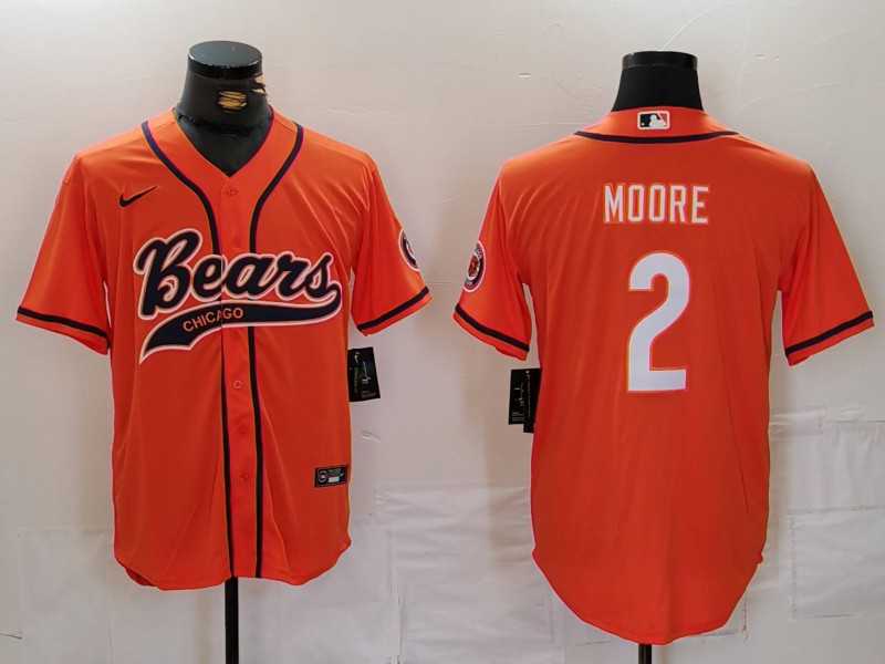 Men's Chicago Bears D.J. Moore #2 Orange Jersey